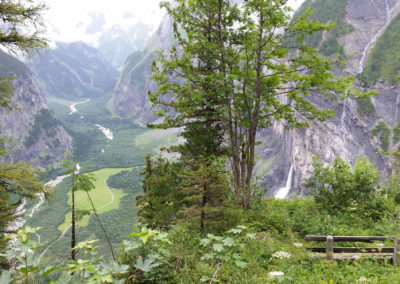 A bench overlooking the Gasterntal valley near Kandersteg
